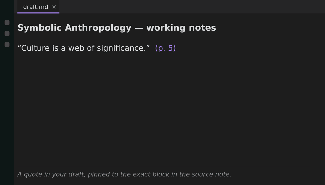 Cite Engine flagging a quote that no longer matches its source after the source note was edited